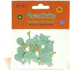 Accessori creativity in legno cicogna 8pz