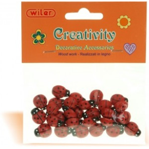 Accessori creativity in legno coccinella 12x15mm 30pz