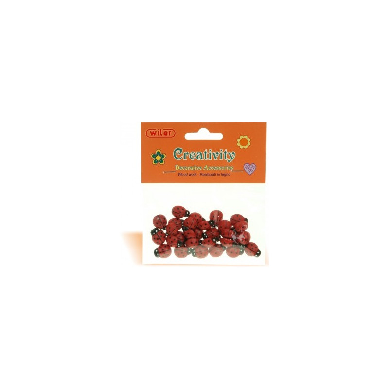 Accessori creativity in legno coccinella 12x15mm 30pz