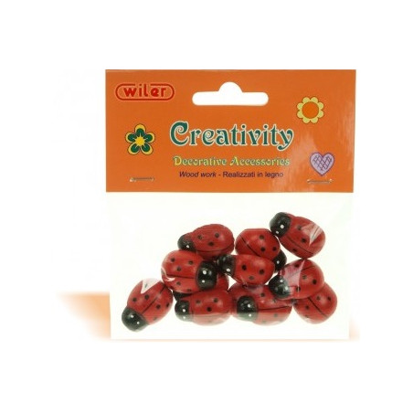 Accessori creativity in legno coccinella 18x25 12pz