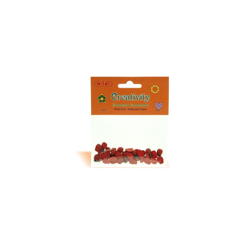 Accessori creativity in legno coccinella 8x11mm 40pz