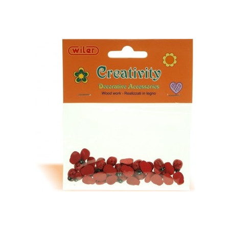 Accessori creativity in legno coccinella 8x11mm 40pz