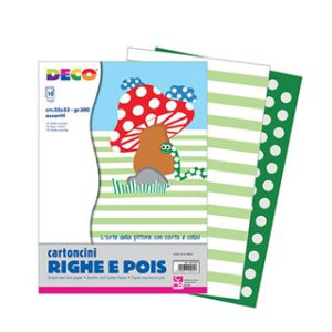 Cartoncino fantasia righe / pois 23x33 gr.300