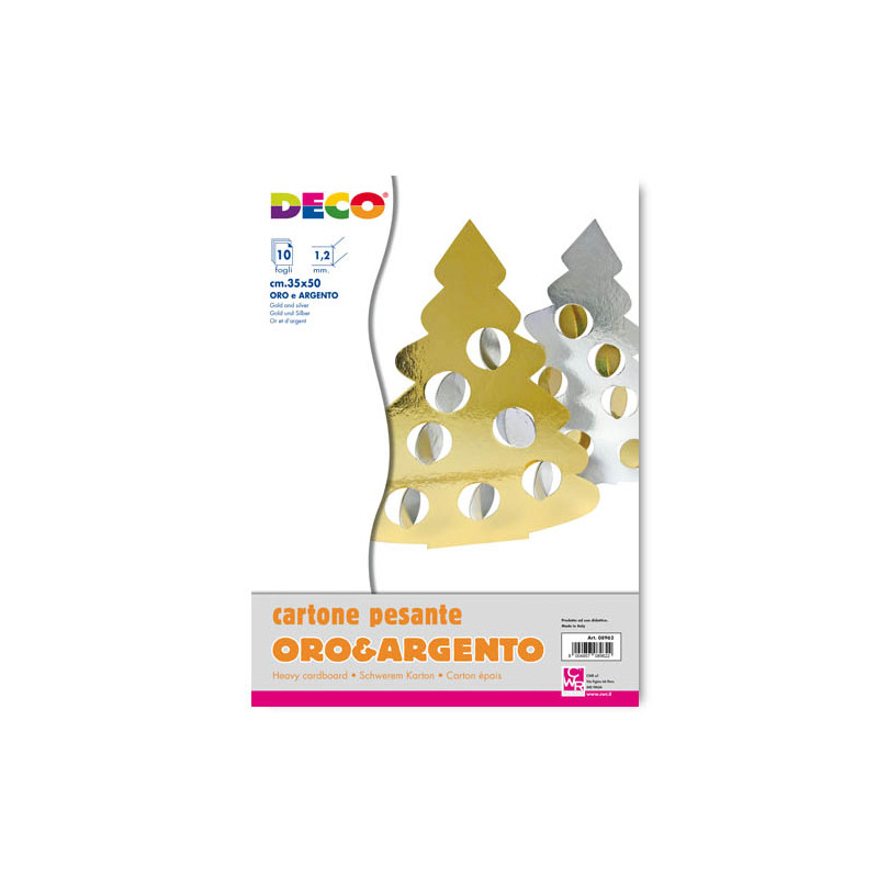 Cartoncino pressato pesante oro e argento 70x100 1,2