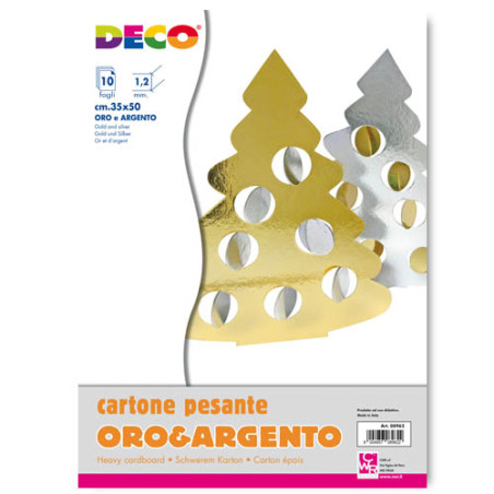 Cartoncino pressato pesante oro e argento 70x100 1,2