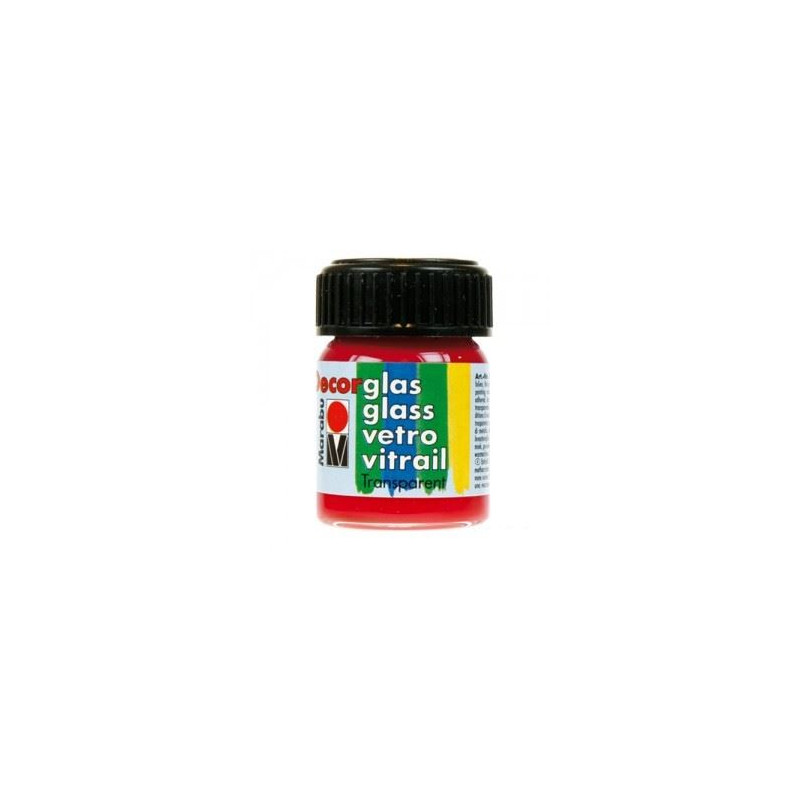 Colori Marabu per vetro rosso carminio da 15ml