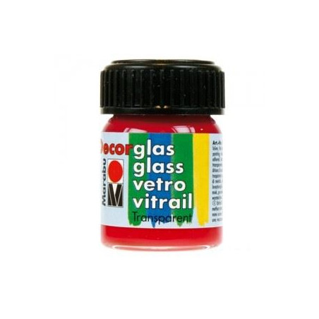 Colori Marabu per vetro rosso carminio da 15ml