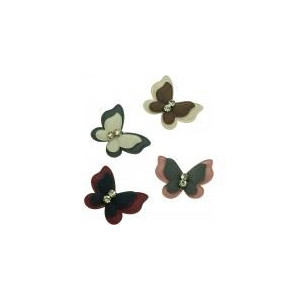 Decorativi di Farfalle in tessuto 4pz