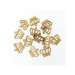 Decorazione  in legno corona bianca 15pz 2cm