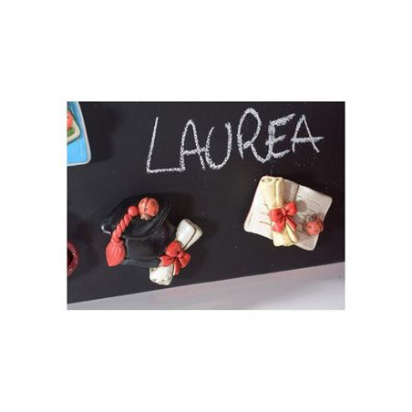 Decorazione gesso /resina  laurea bianca6pz
