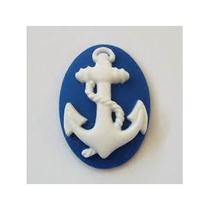 Decorazione gesso /resina ancora bianca6pz