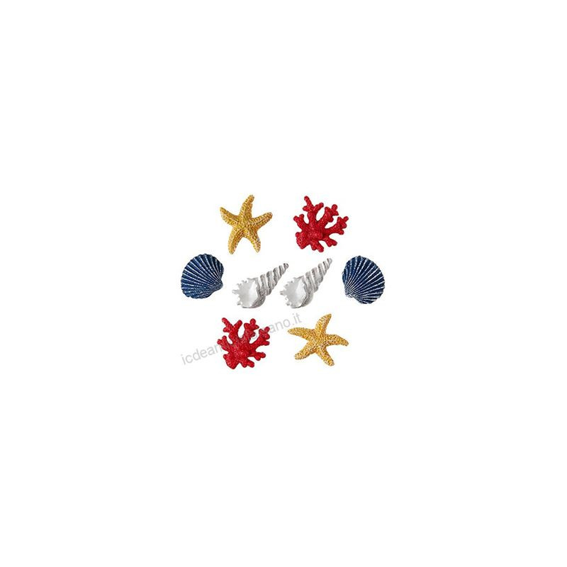 Decorazione gesso /resina conchiglia bianca6pz