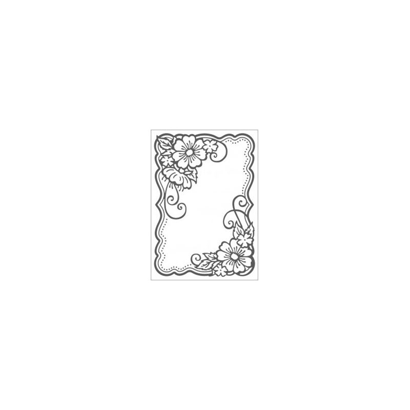 Embossing effetto rilievo 2d cornice fiori