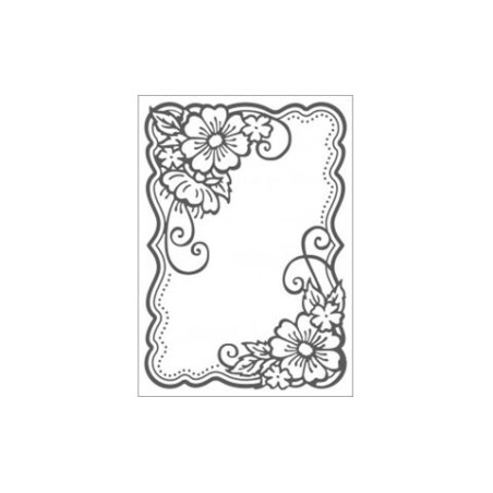 Embossing effetto rilievo 2d cornice fiori