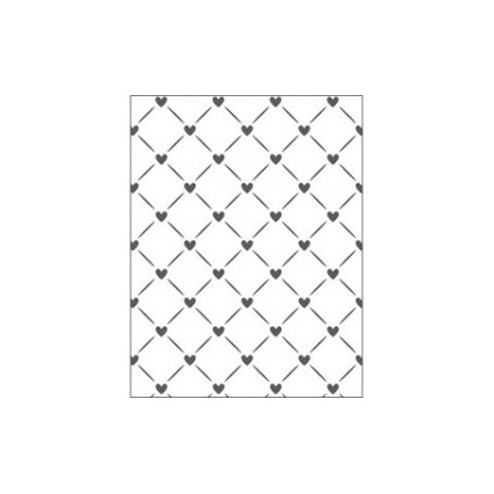 Embossing effetto rilievo 2d graticcio cuori