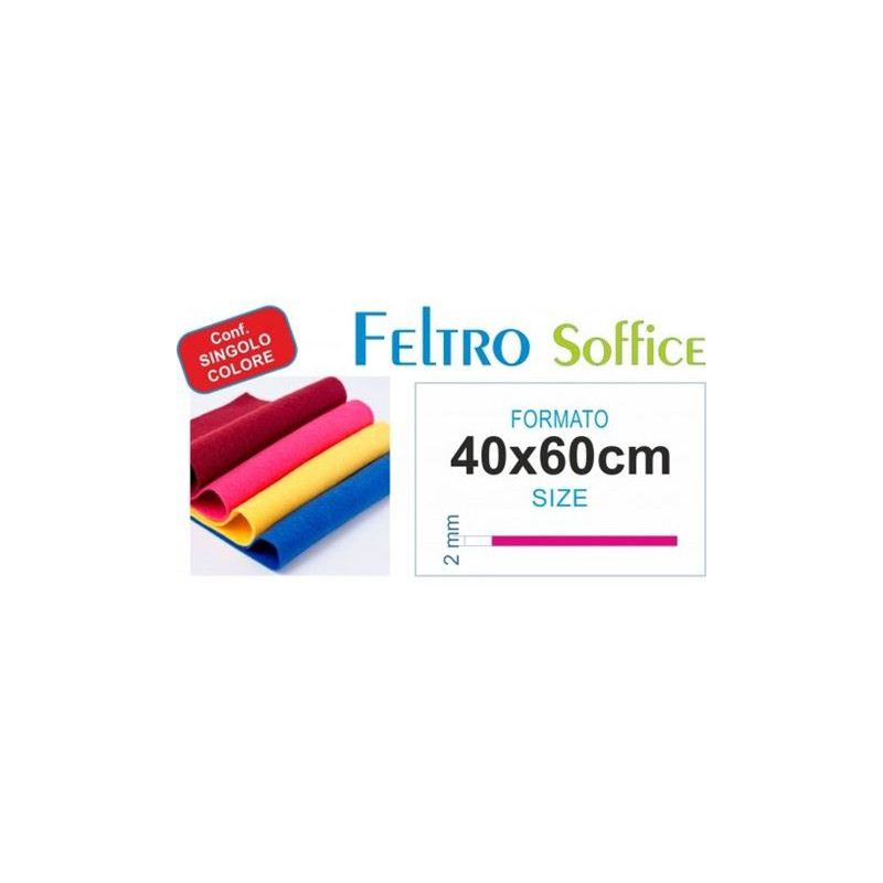 Foglio di feltro 40x60cm 2mm bianco