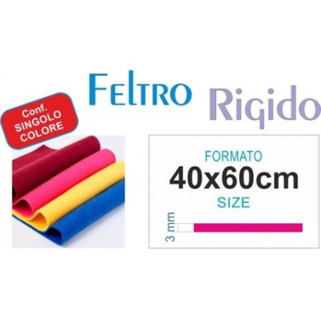 Foglio di feltro 40x60cm 3mm rosso