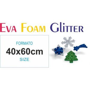Foglio di Gomma eva 40x60 argento glitter