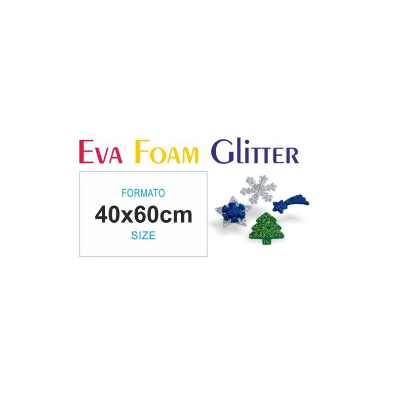 Foglio di Gomma eva 40x60 blu glitter
