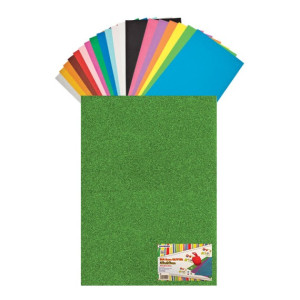 Foglio di Gomma eva 40x60 celeste glitter