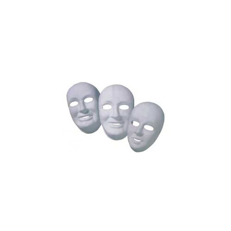 Maschera bianca da decorare 2pz + accessori