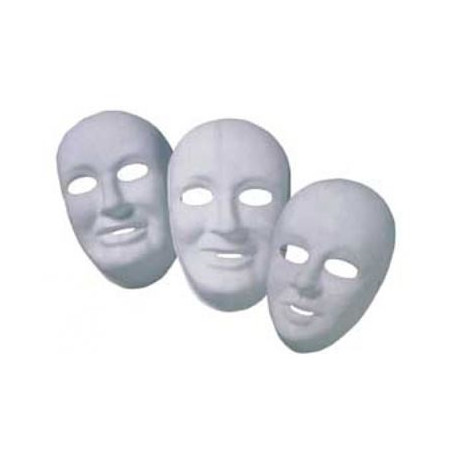 Maschera bianca da decorare 2pz + accessori