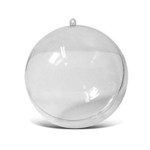 Pallina in plastica apribile + separatore specchio cm.8