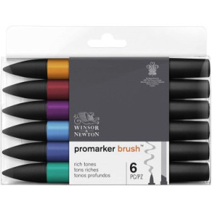 Pantone Brushmarker Cofanetto a 6 Rich Tones