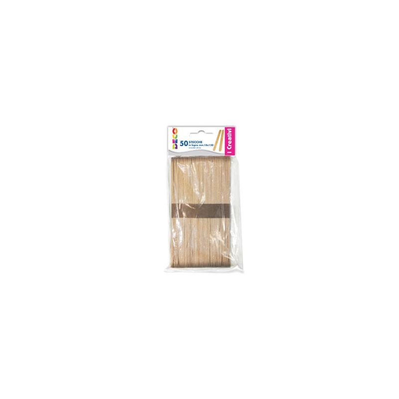 Stecche legno naturale 50pz mm18x150