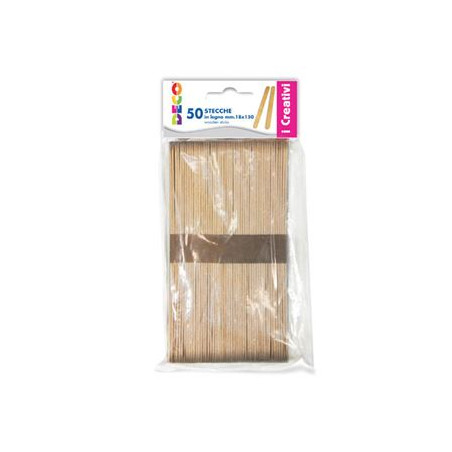 Stecche legno naturale 50pz mm18x150