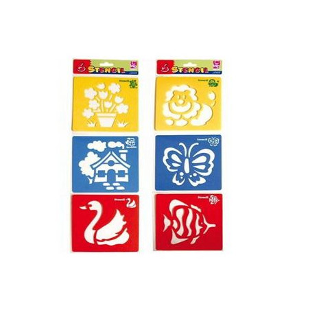 Stencil assortiti 6pz 14x14