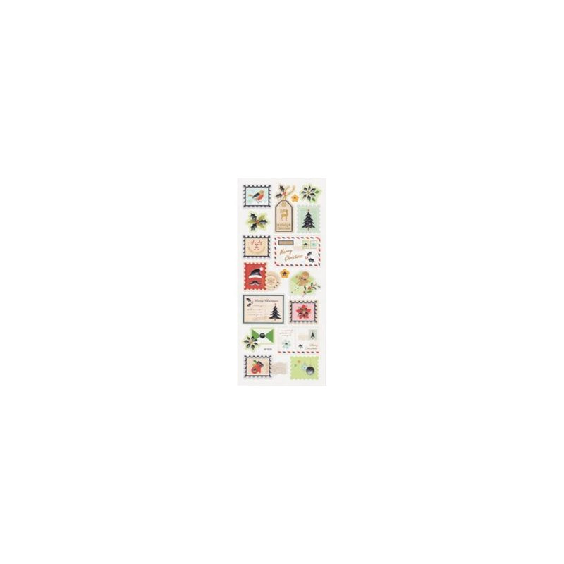 Stickers adesivi a rilievo PVC Francobollii