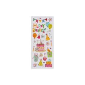 Stickers adesivi con brillantini Happy Birthday