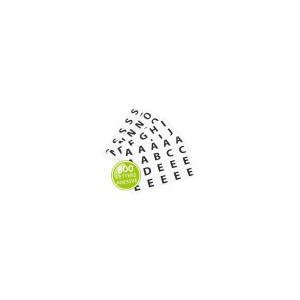 stickers lettere in set da 800 pezzi, mm.40x40.