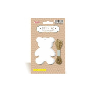 Targhette con filo Orsetto 20 etichette + 3m di spago
