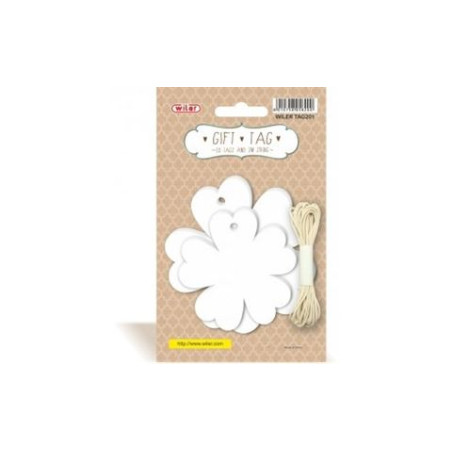 Targhette con filo quadrifoglio 20 etichette + 3m di spago