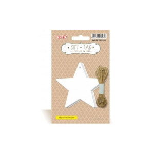 Targhette con filo stella  20 etichette + 3m di spago