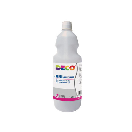 Uni Medium usato da solo è indicato per ottenere superfici trasparenti su ogni supporto. Unito ai colori a tempera in proporzion