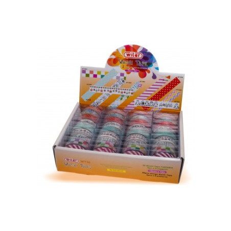 Washi tape 15x10mm- nastro adesivo in carta riposizionabile fantasia- non lascia residui di colla