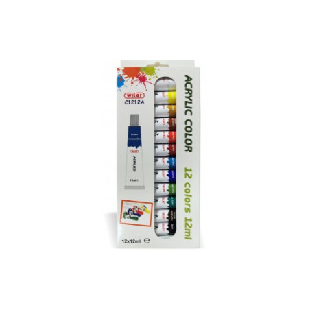 Colori a tempera acrilica ml.12 12pz