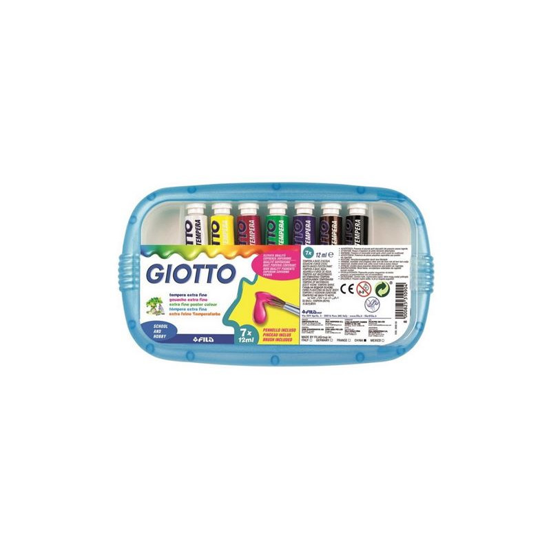 Colori a tempera giotto a 7 tubo 4 da 12 ml