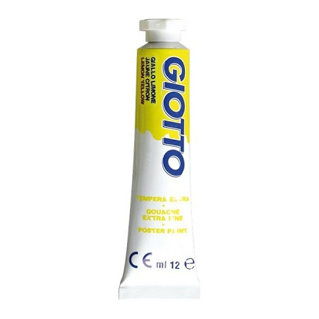 Colori a tempera giotto tubo 4 giallo limone da 12ml
