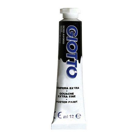 Colori a tempera giotto tubo 4 nero da 12ml