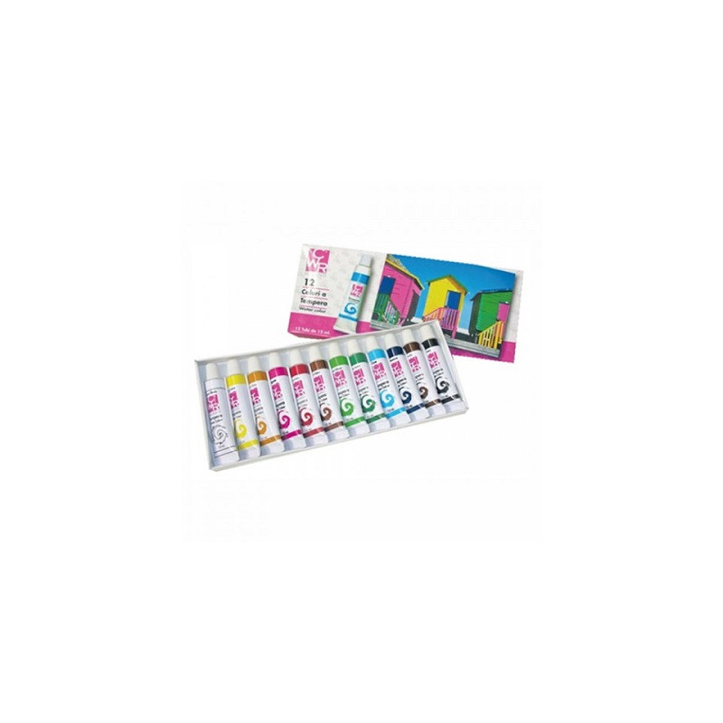 Colori a Tempera pronta a 12pz assortiti ml.12 CWR