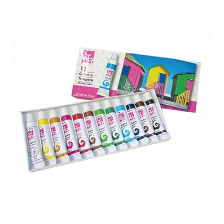 Colori a Tempera pronta a 12pz assortiti ml.12 CWR