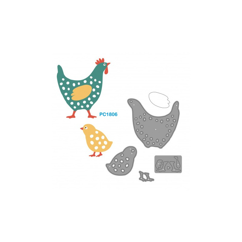 Fustella sottile composte gallina con pulcino x fustellatrice