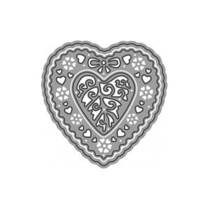 Fustella sottile CUORE 78x78mm 3 SOGG. Utilizzabili con macchine oltre a 80mm. Isabella WILER ISA4.