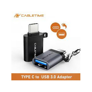 Adattatore cabletime dausb-c m a usb-c m a usb-c f 5gbps space