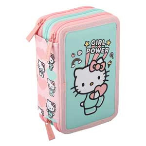 Astuccio 3 zip Hello Kitty
