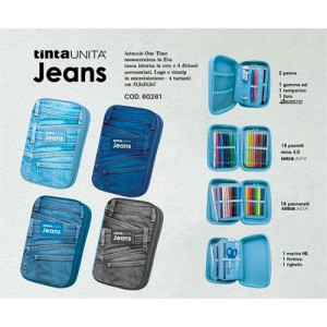 Astuccio completo 1 zip rigido ONE TIME jeans TINTAUNITA POOL OVER (36,50)